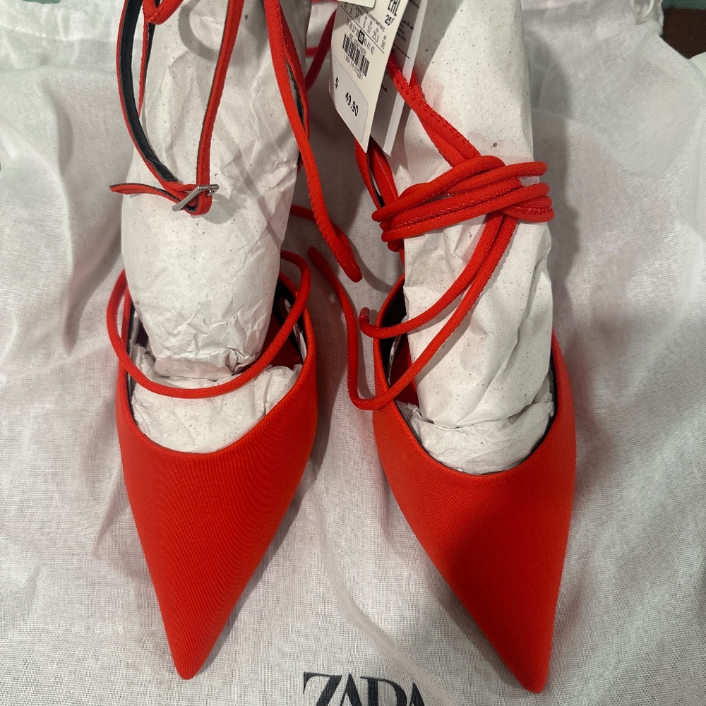 Zara Orange Strappy Heel